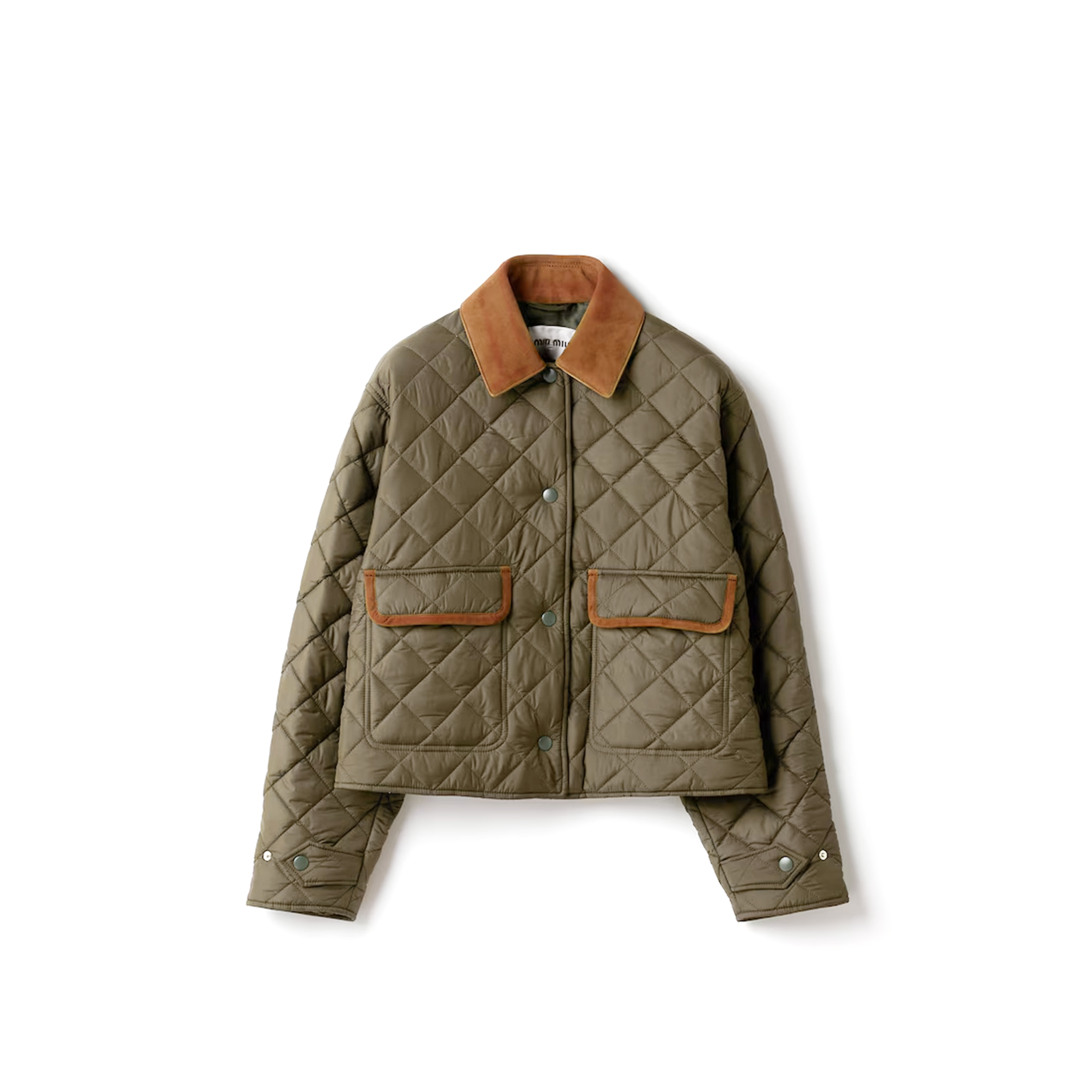 MIU MIU QUILTED TECHNICAL PONGÉ BLOUSON JACKET ML1310